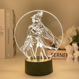 Genshin Impact Wiki Diluc LED 3D Lamp Lllusion Light Desk lamp Japanese  Anime Light ，for Child Bedroom Decor Night Light Birthday Gift Manga Gadget  