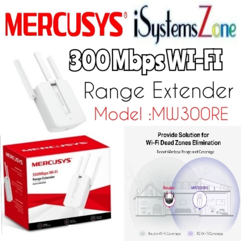 MERCUSYS 300 Mpbs WI-FI RANGE EXTENDER (MW300RE) | Shopee Malaysia
