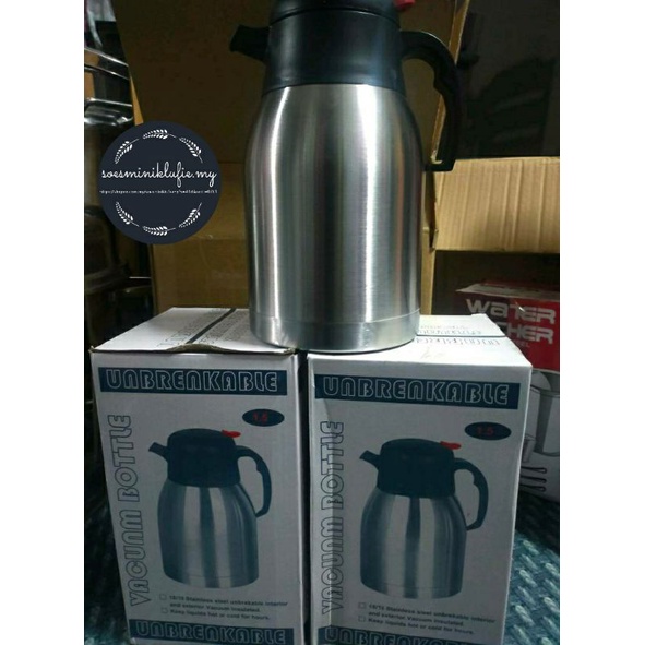 Stainless steel vacum thermo jug double wall insulated coffee flask pot ...