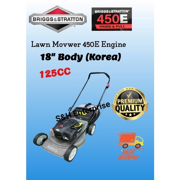 Lawn Mower BRIGGS & STRATTON (B&S) 450E Engine USA 125CC (18" Body