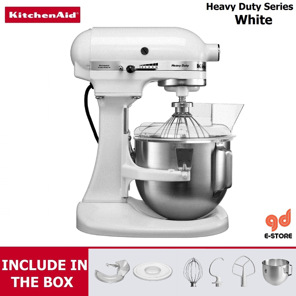 KitchenAid Bowl-Lift Heavy Duty Stand Mixer White (2 pcs 4.83L bowls) | Malaysia