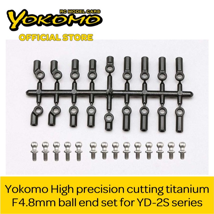 Yokomo High Precision Cutting Titanium Φ4.8mm Ball End Set Yokomo High Precision Cutting Titanium Φ4.8mm Ball End Set