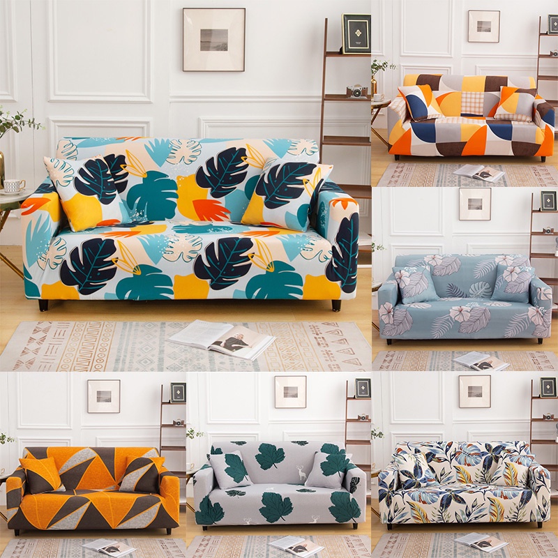 1 2 3 4 Seater Geometric Printed Corner Sofa Cover Stretch Floral All ...