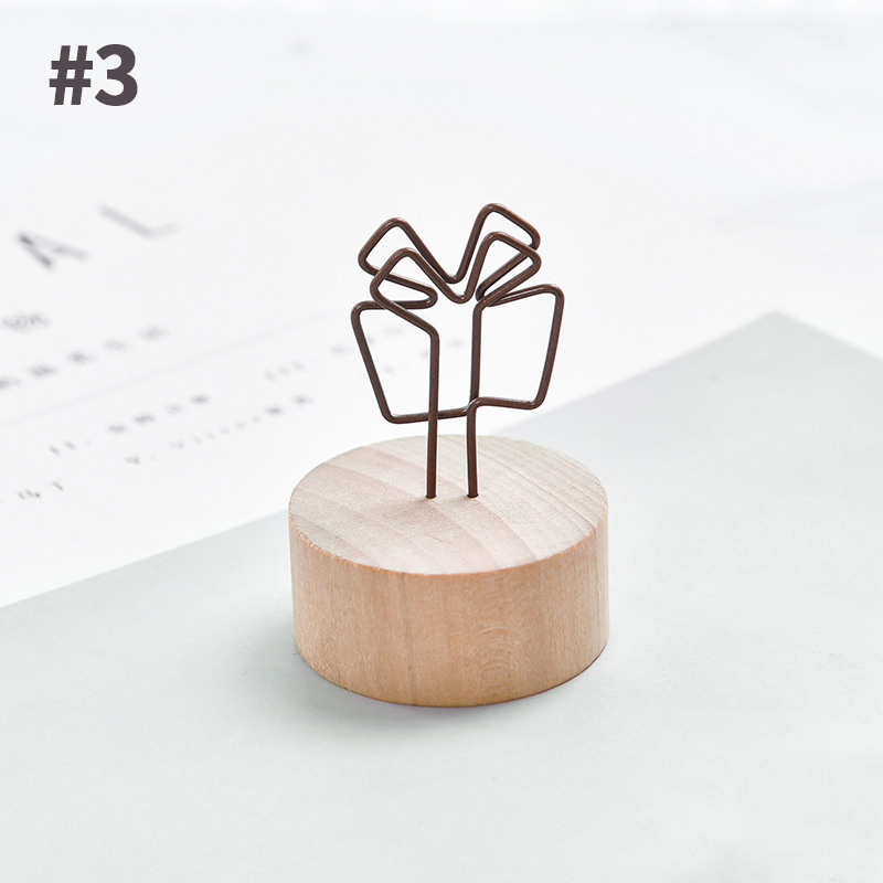 【Ready Stock】Cute Wood Memo Holder Paper Note Photo Clip Messages Clip