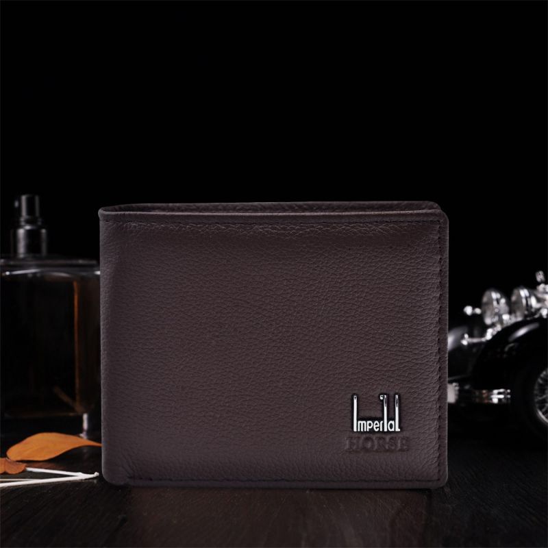 Men's Leather Wallet Zip Button Purse Men Wallet | Shopee Malaysia