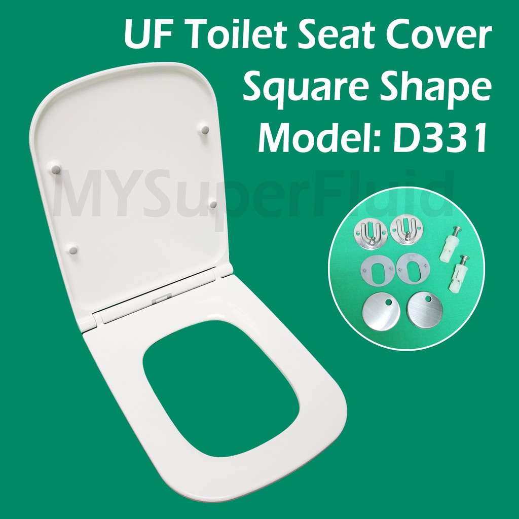 UF Toilet Seat Cover Soft Close Ultra Slim & Flat Seat Cover Square shape (UFD331) Shopee