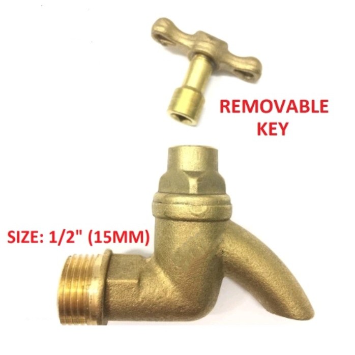 1/2” Loose Key Bib Water Pipe Tap 100% Brass | Shopee Malaysia