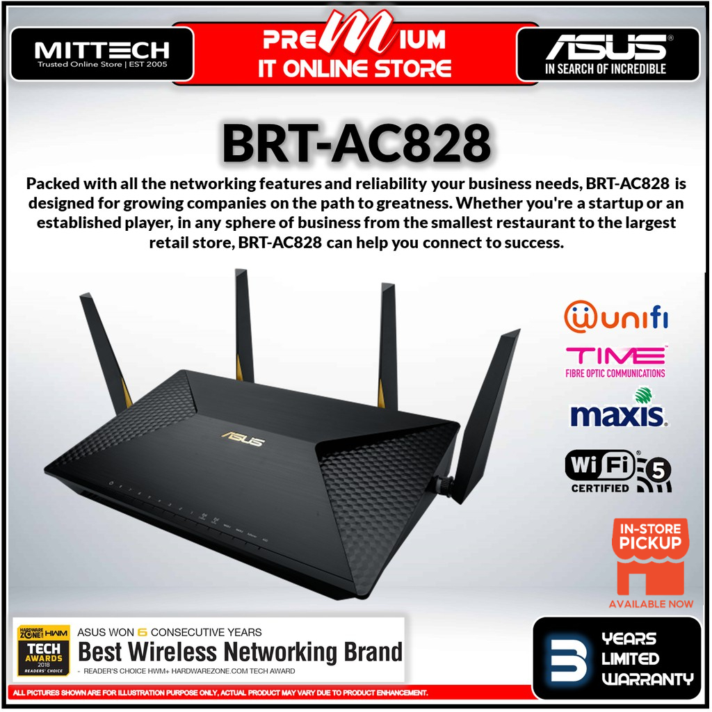 Asus Router BRTAC828 AC2600 800+1733 Mbps DualWAN VPN WiFi