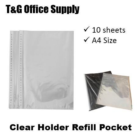 A4 Clear Holder Refill Pocket (10 Sheets/Pkt) | Shopee Malaysia