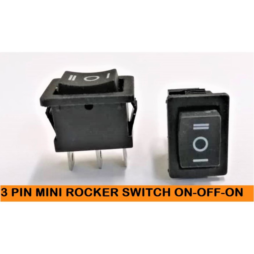 [READY STOCK]MINI ROCKER SWITCH 3PIN 3TERMINAL ON OFF ON (CENTER OFF ...