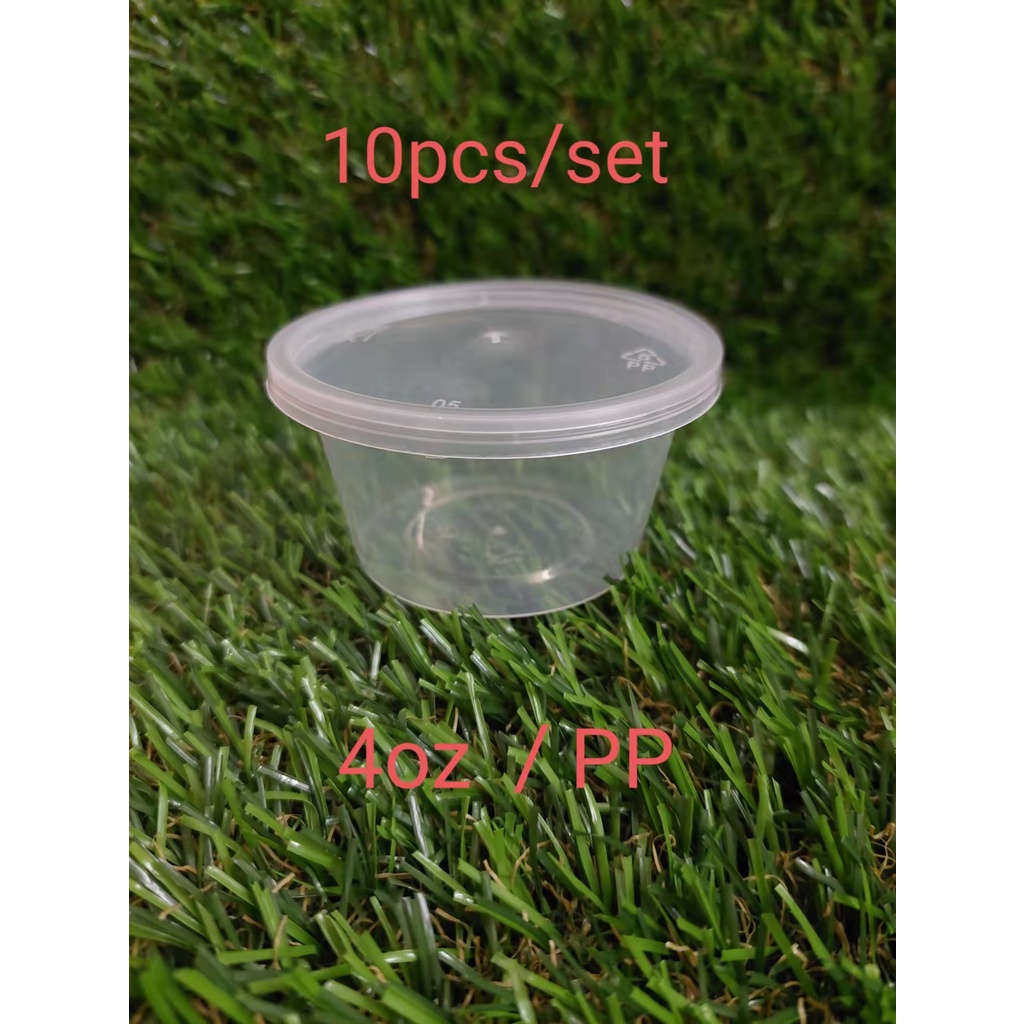 [ READY STOCK ] 10pcs/set 4oz PP Round Container /Disposable Plastic ...