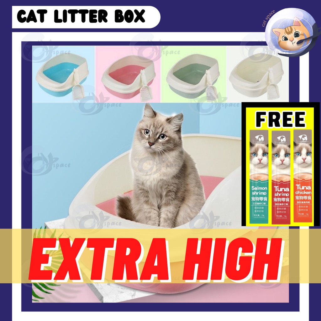 【READY STOCK】CAT SPACE Cat Litter Box Tray Cat Toilet Tandas Kucing ...