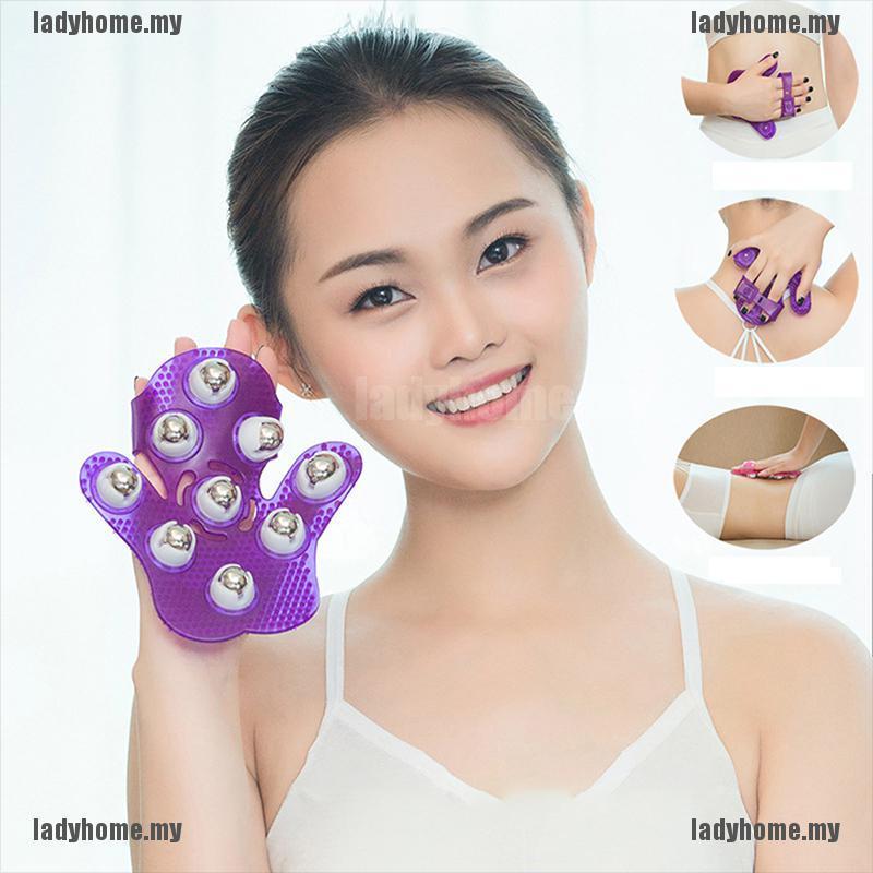 Palm Shaped Massage Glove Body Massager With 9 360 Degree Roller Metal Roller Shopee Malaysia