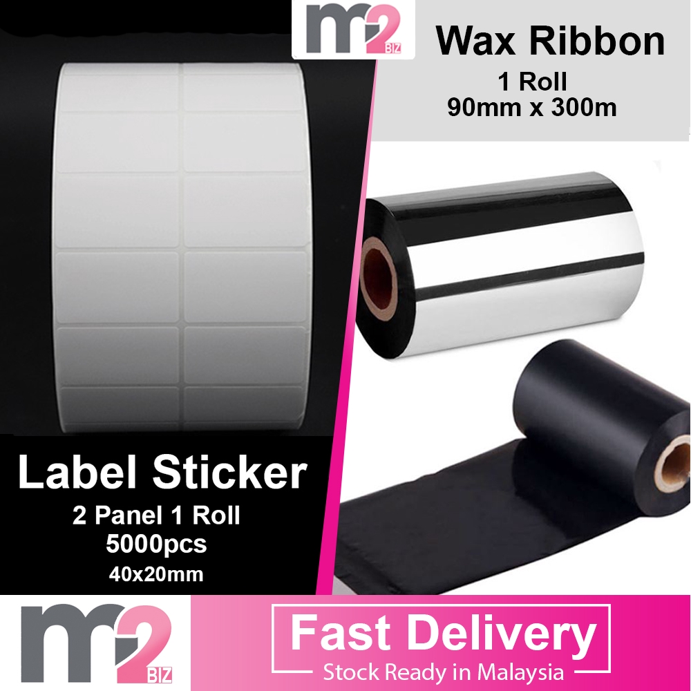Premium Barcode Wax Ribbon Film Transfer Printer Label Sticker Paper ...