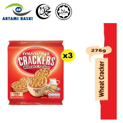 🔥MEGA SALE🔥MUNCHY's Wheat Crackers (276g x 3 Packets) Shopee Malaysia
