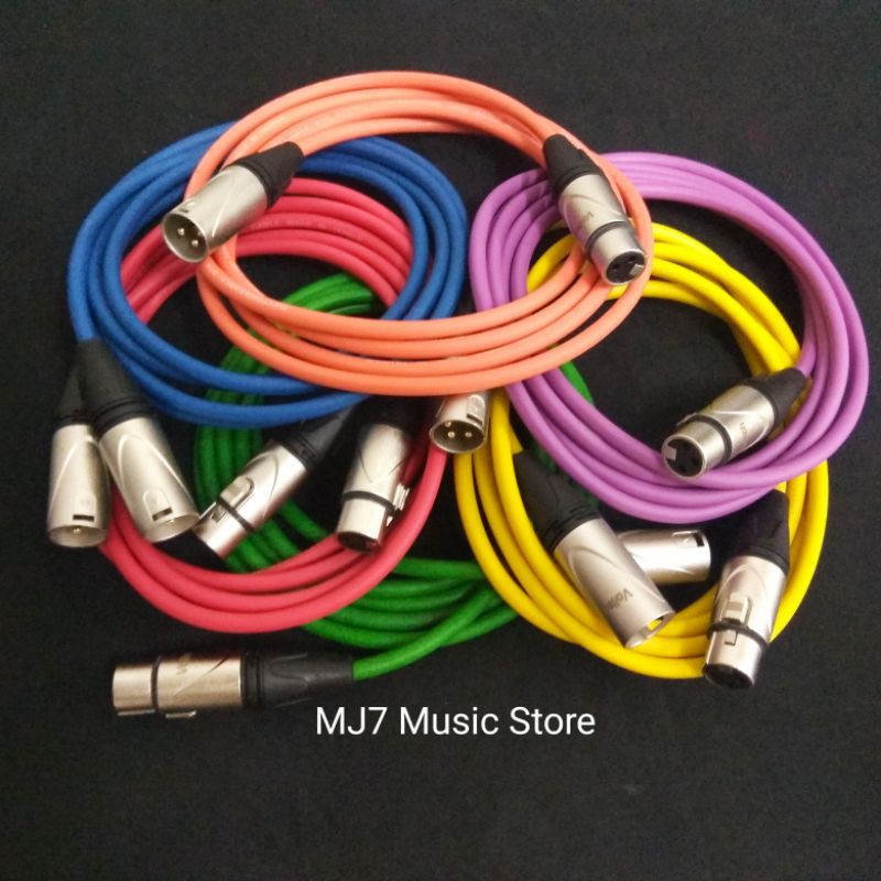 Colour Coded Microphone Cables XLR to XLR Red Green Blue Orange Yellow ...