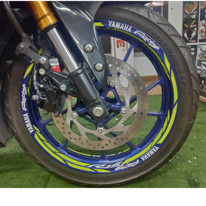 Rim Lining Sticker 3P Racing Yamaha R15 Yellow VR46 | Shopee Malaysia