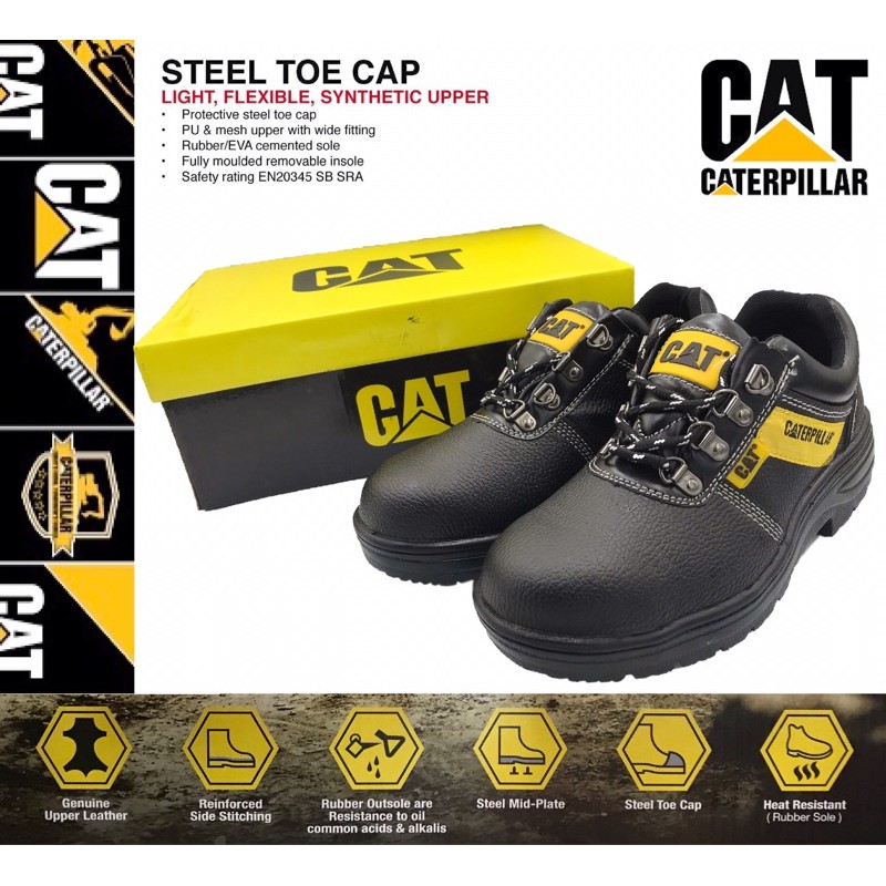Premium Quality Caterpillar CAT Safety Shoes / Kasut Safety Boot Design Terkini Tip Top Quality Steel Toe Cap