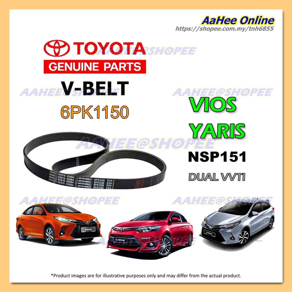 VIOS YARIS 1.5 NSP151 Fan Belt 90916-T2039 6PK1150 V-Ribbed