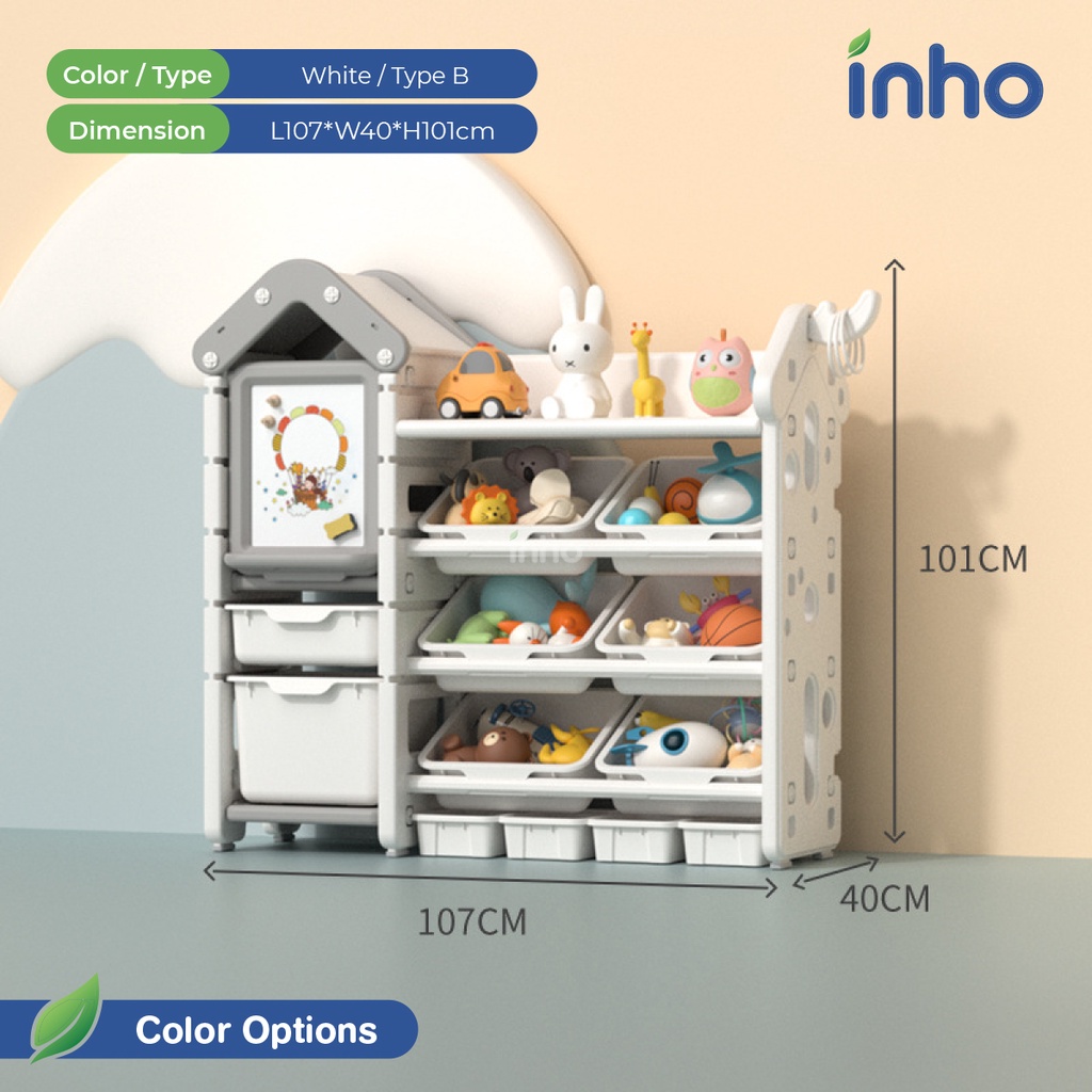 INHO Magic House Design Kids Storage Rack Children Storage Toy Rack ...