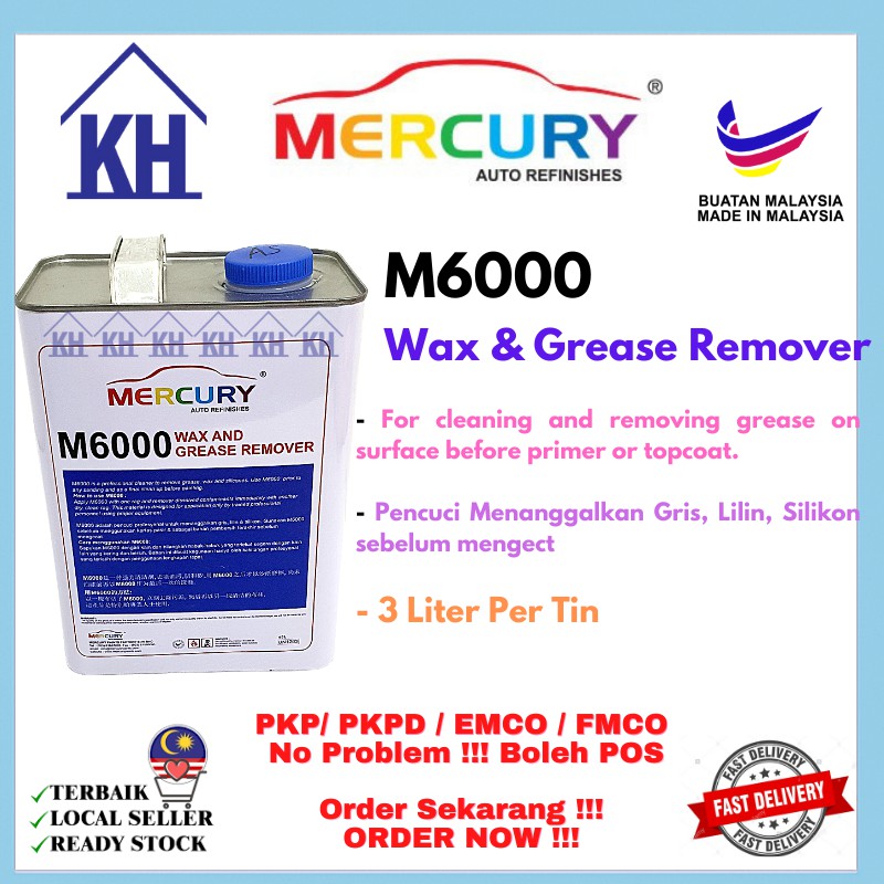 MERCURY M6000 Wax And Grease Silicon Remover Pencuci Menanggalkan Gris