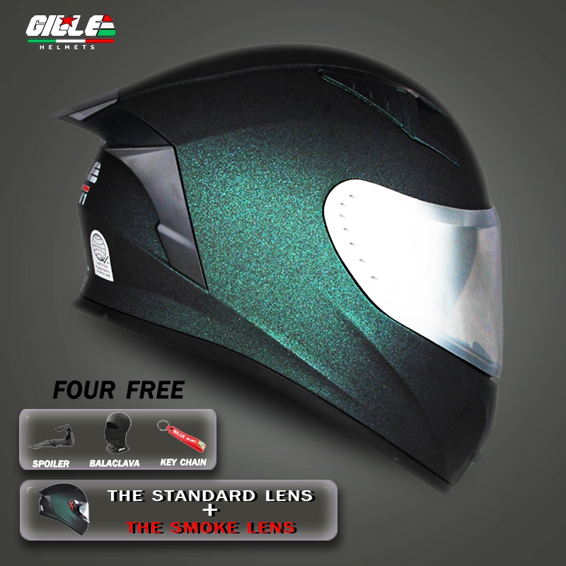 GILLE Helmet Full Face GTS-V1 Chameleon Series Solid Dual Visor for ...