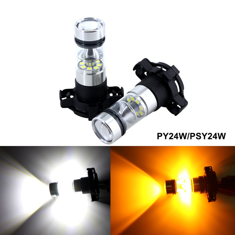 2X 100w Error Free PY24W LED Bulbs For BMW Front Turn Signal Lights