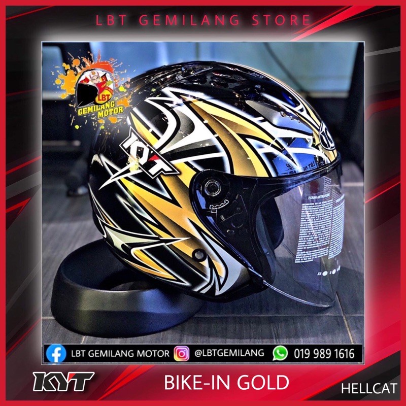 Kyt helmet black store gold