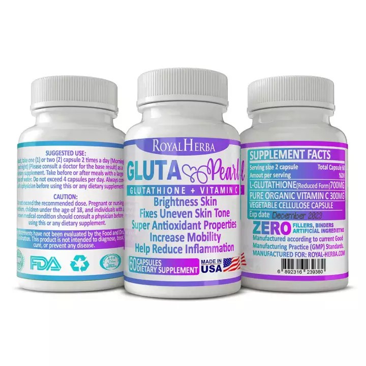 gluta pearl glutathione Gluta Pearl Skin Whitening Glutathione – 60 Capsules - main image 0