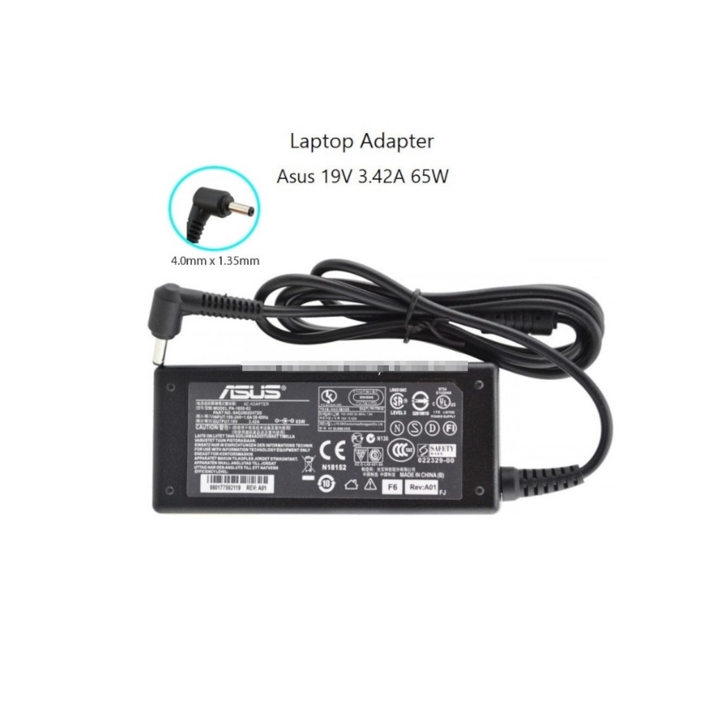 Original ASUS + POWER CORD 19v 3.42A power adapter laptop 65w 4.0mm*1 ...