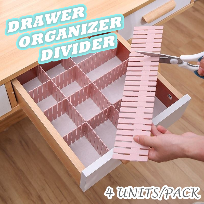 4pcs Drawer Divider Deep Adjustable Connectable Dresser Separator