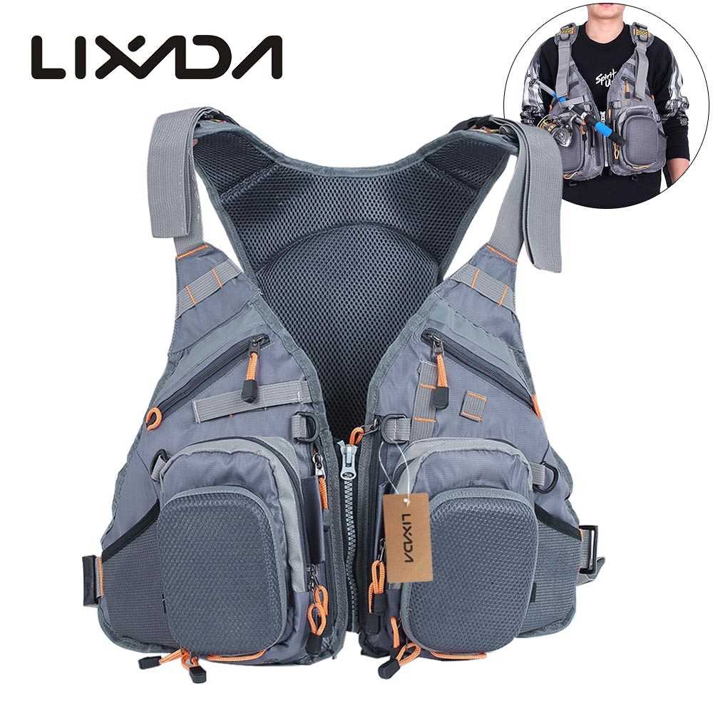 Safety Vest 3 In 1 Mesh Fly Fishing Vest and Backpack (gray) | Shopee ...
