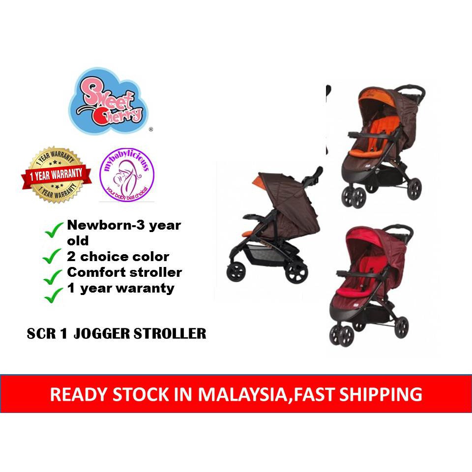 READY STOCK SCR 1 SWEET CHERRY JOGGER STROLLER