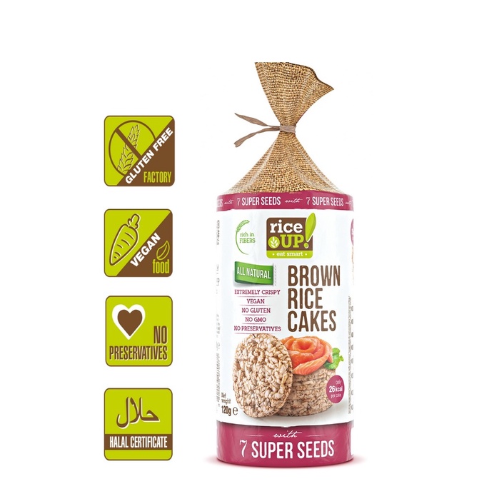 Rice Up Brown Rice Cakes With 7 Super Seeds, 120g Shopee Malaysia