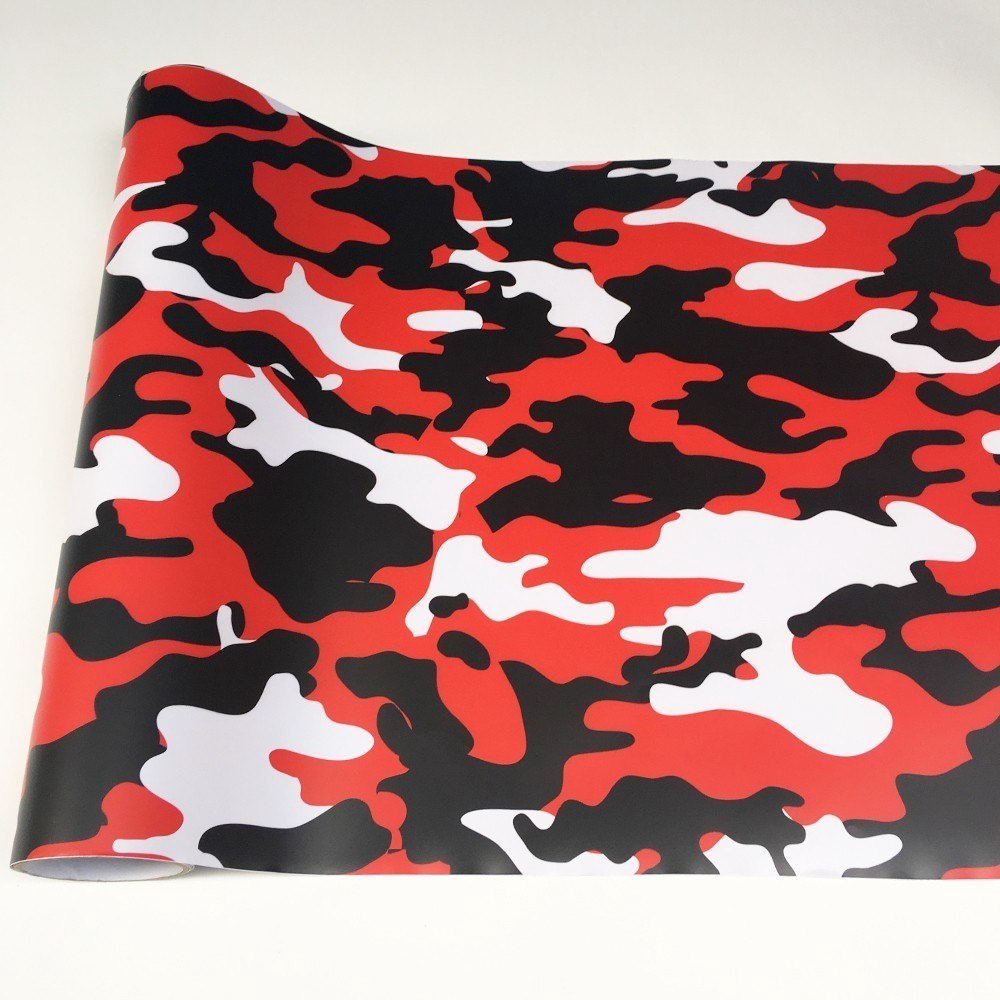 Red Camo Camouflage Vinyl Car Wrap Sticker Film Foil Decal Shopee