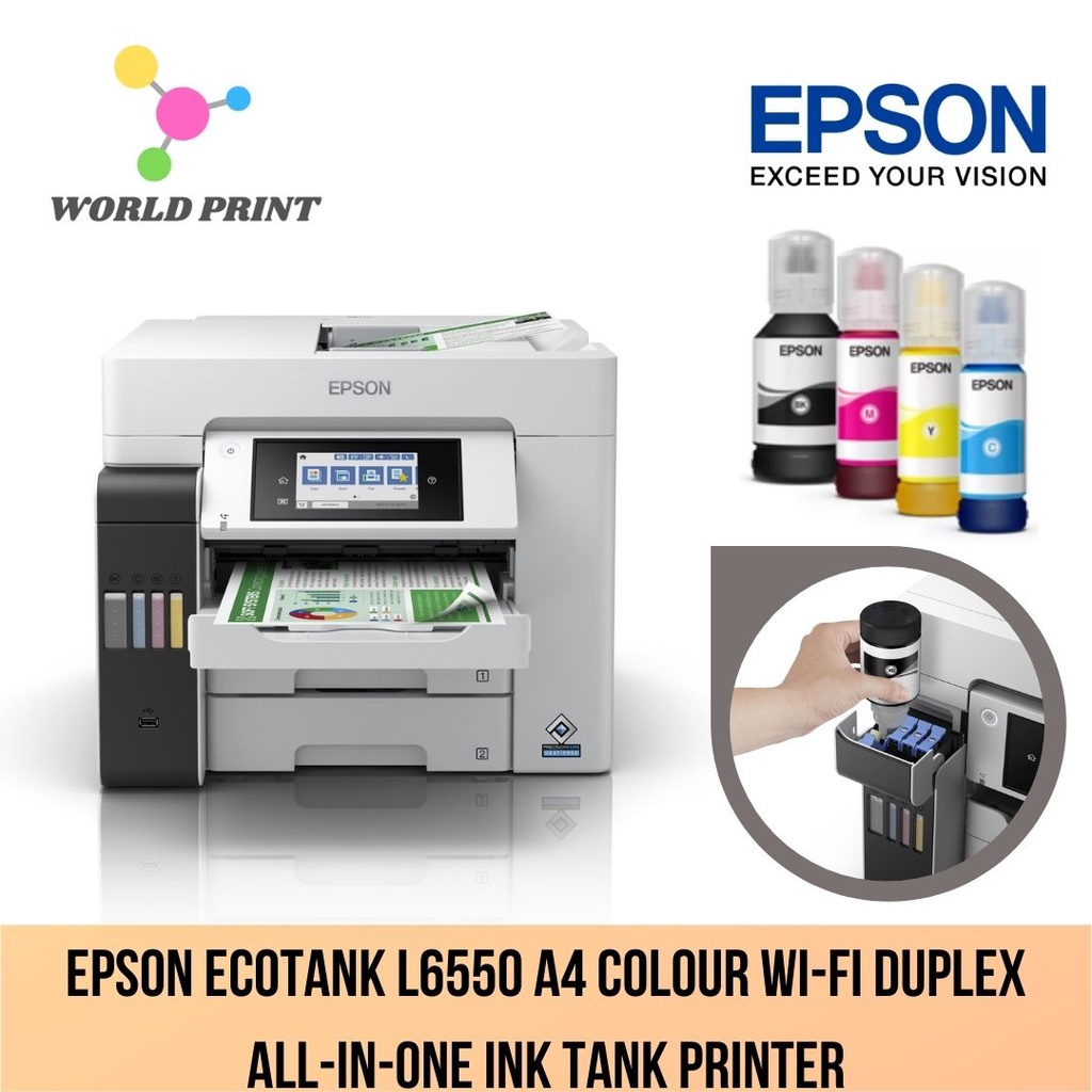 Epson EcoTank L6550 A4 Colour Wi-Fi Duplex All-in-One Ink Tank Printer ...