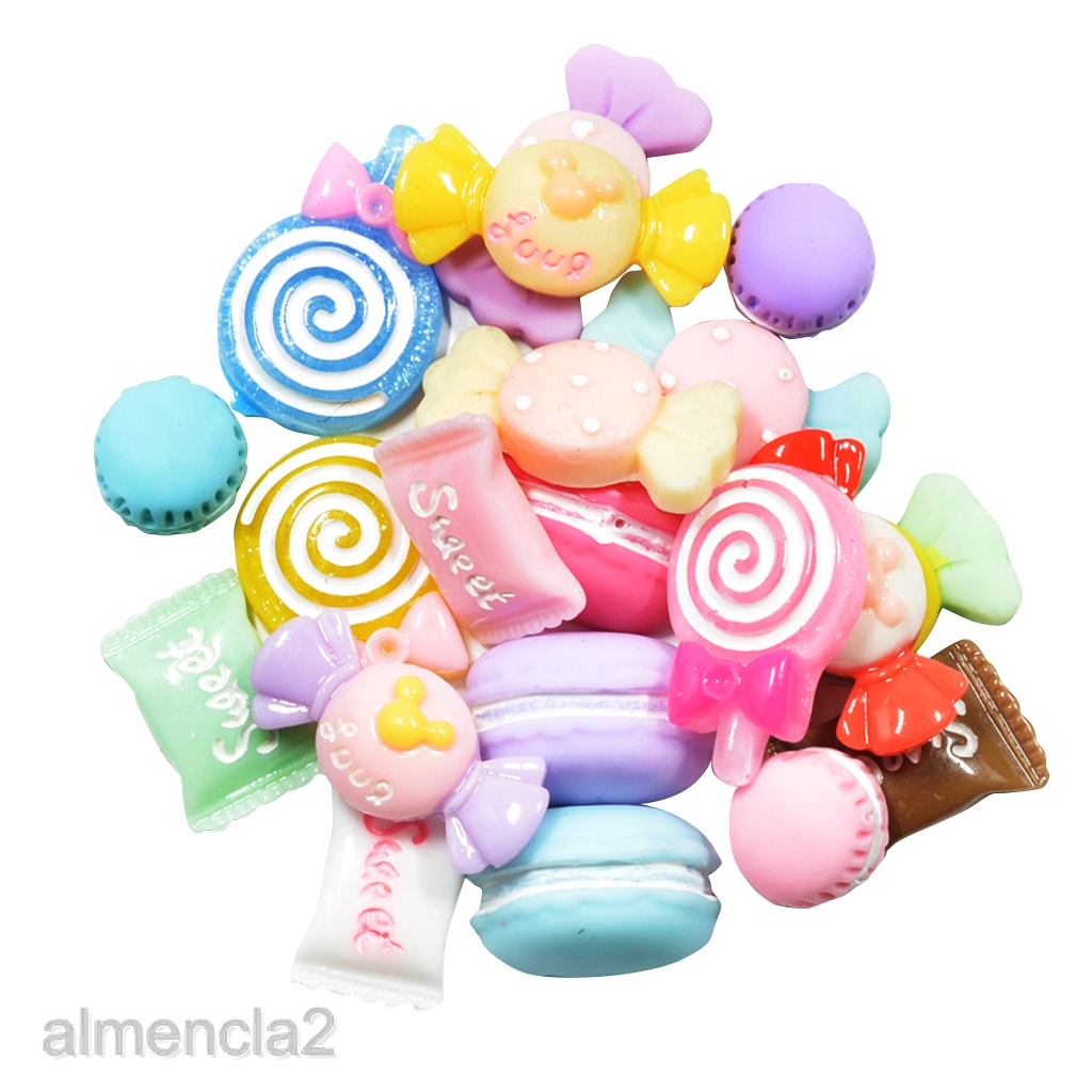 [AlmenclafdMY] 20Pcs Girls Sweets Candy Resin Flatback Cabochons ...