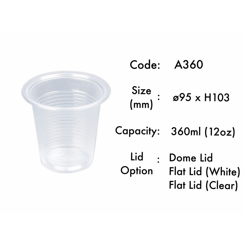 12oz16oz22oz Pp Clear Cup With Lid 100sets A360a500a700 Disposable Plastic Cup 360ml