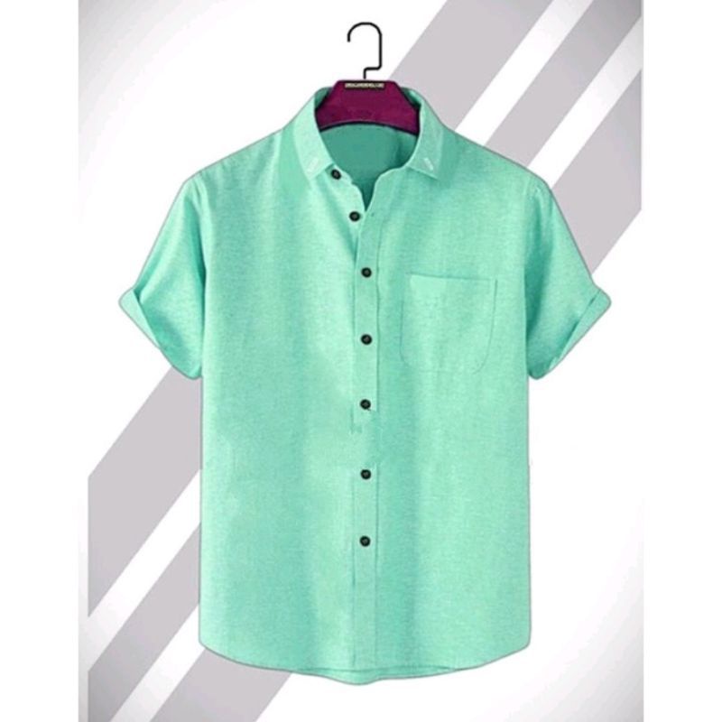 KEMEJA Men's Plain Shirt Short Sleeve Distro Premium Size M To XXXL ...