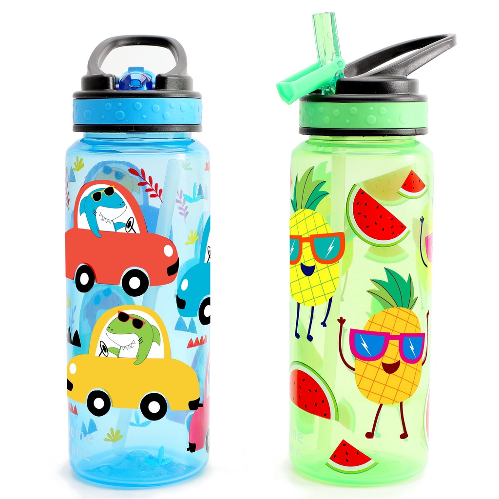 [2Pack] 23oz/680ml kids bottle bpa free straw water bottle kids water