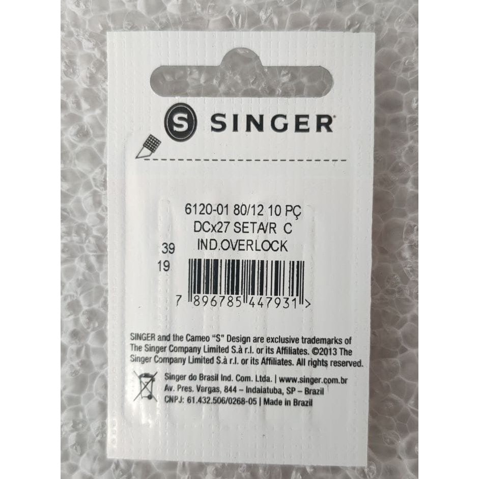 SINGER NEEDLE JARUM 6120 2053 TYPE SAIZ 11 12 14 16 MESIN JAHIT TEPI OVERLOCK EDGE SEWING