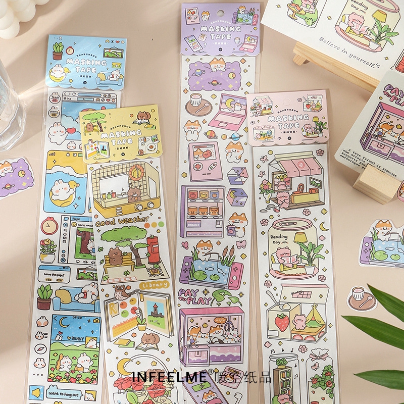 Mohamm 1Pcs My Small World Series DIY Cute Cartoon Stickers ...