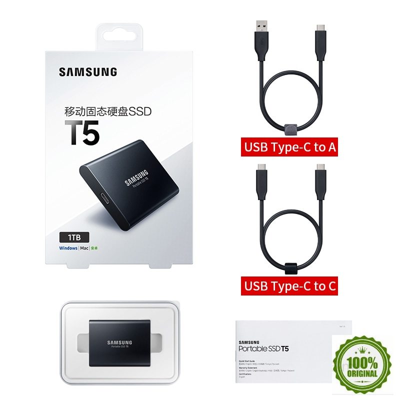 (3Years Warranty) Samsung T5 Hardisk Eksternal Ssd Usb 3.1 1tb Usb 3.1