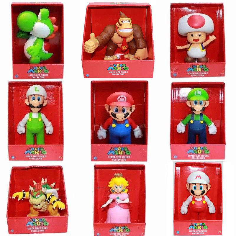 【Ready Stock】PVC New Hot 23cm High Quality Super Mario Bros Action ...