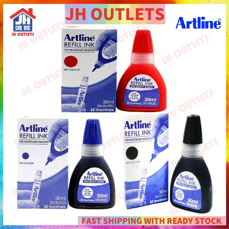 ARTLINE Whiteboard Markers Refill Ink 30ml (Black / Blue / Red)Papan ...
