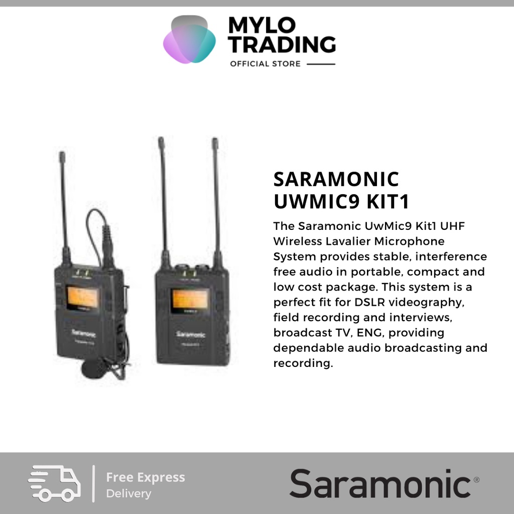 Saramonic UwMic9 Kit1 UHF Wireless Lavalier Microphone System