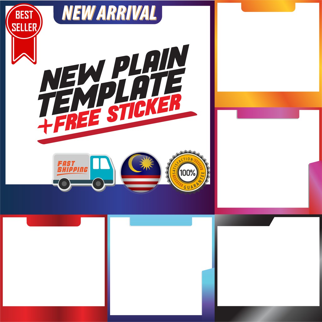 🔥NEW🔥 10 PLAIN SHOPEE FRAME TEMPLATE AND FREE STICKER, FREE & EASY WAY ...