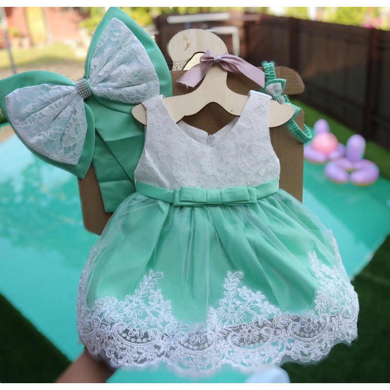 Baby Mint Green Dress Shopee Malaysia