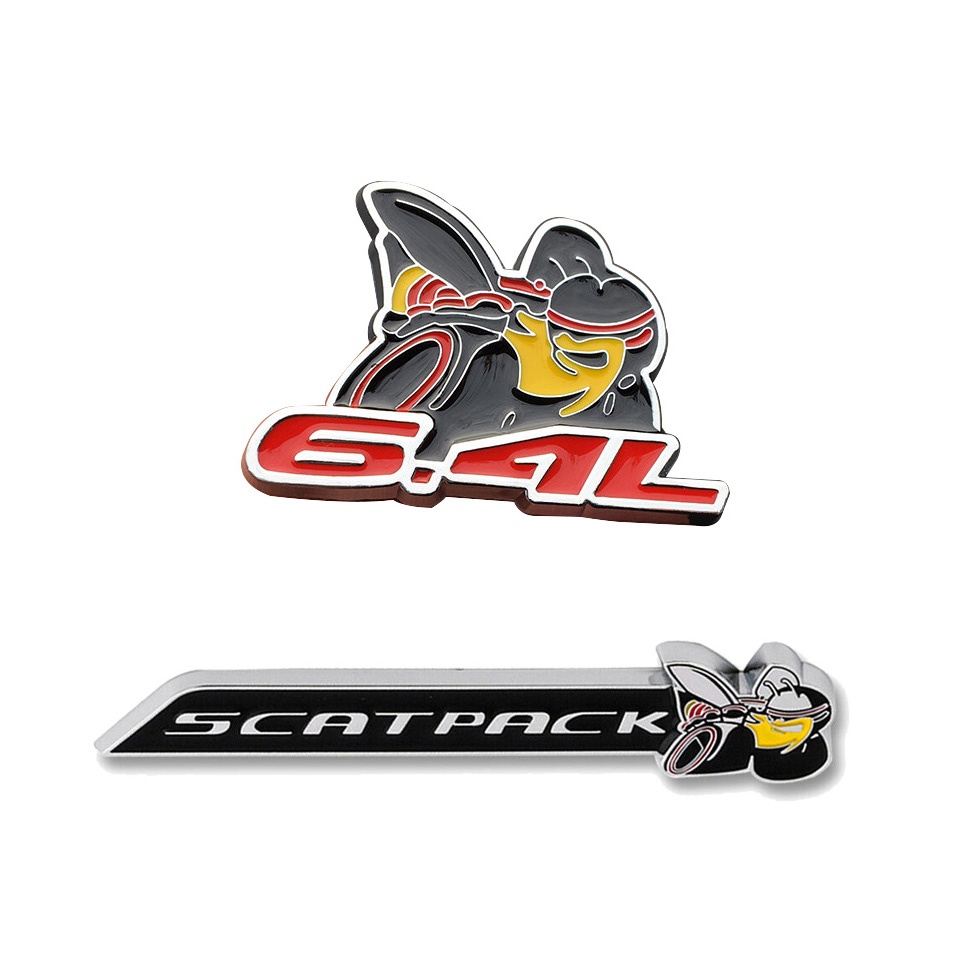 Metal 6.4L Scat Pack Bumblebee Super Bee Emblem Sticker Badge Rear ...