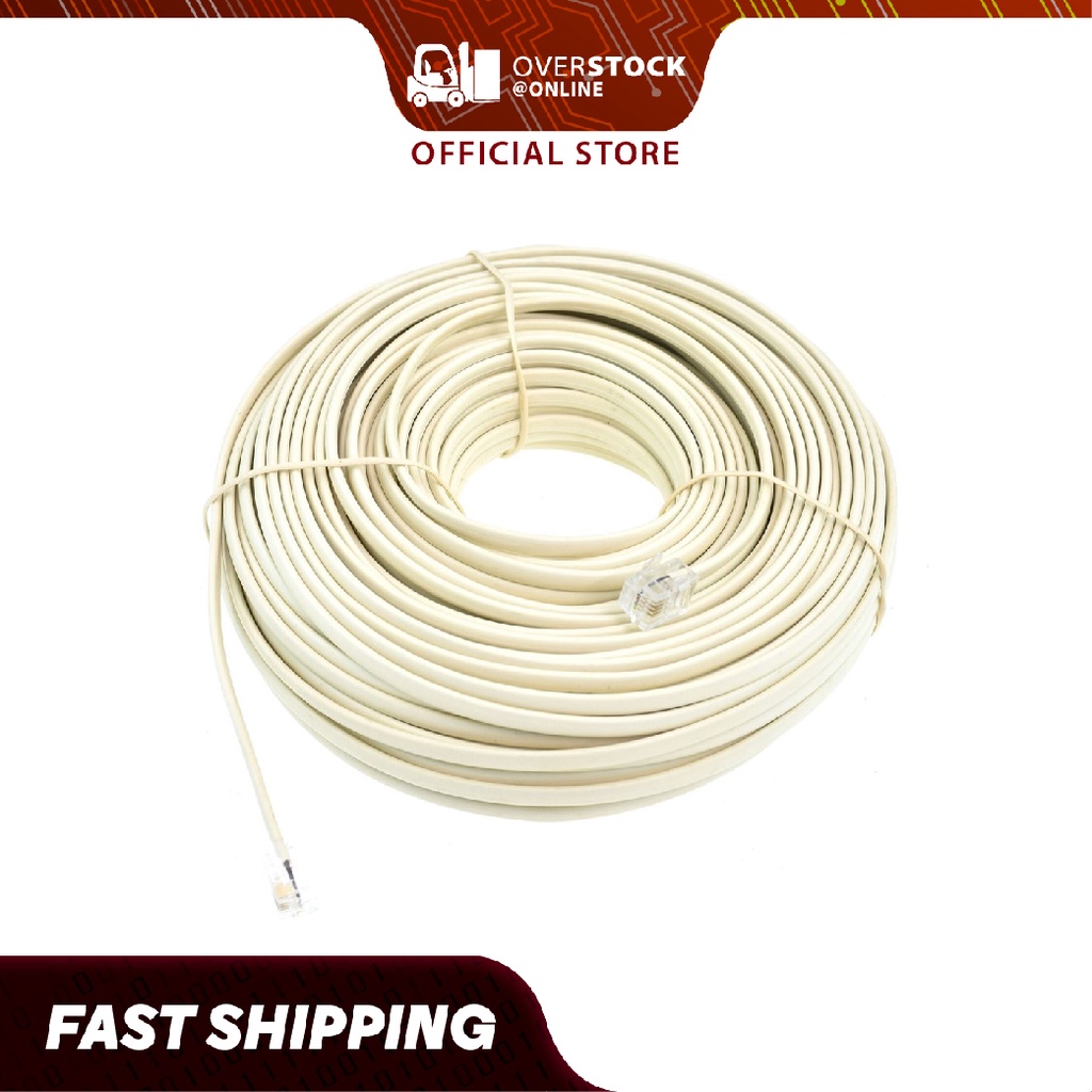 RJ11 Cable with 25ft/50ft/100ft Length & Male Jack to Male Jack for ...